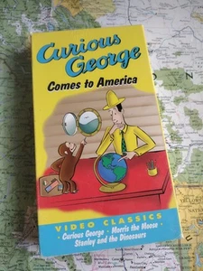 Curious George Comes To America (VHS) Cartoon Morris The Moose Stanley Dinosaurs - Picture 1 of 8