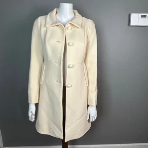 J. Crew Coat Women's Size 0 Wool Midi Length Retro Minimalist Elegant - Picture 1 of 15