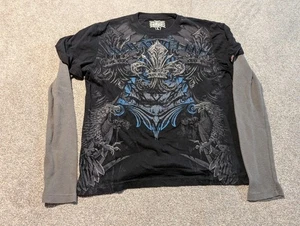 Camisa MMA Elite Para Hombres Grande Doble Capa Mangas Térmicas Y2K Eagle Grunge  - Imagen 1 de 14