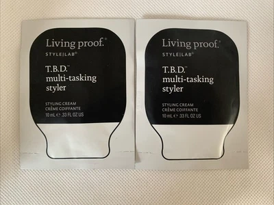 2x Living Proof T.B.D. Multi-tasking Styler Styling Cream 10mL SEALED PACK - Image 1 of 2