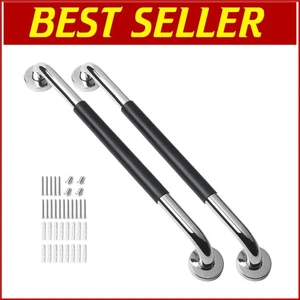 Barras de agarre manuales de doble seguridad con diseño minimalista - Acero inoxidable de 32 pulgadas - Imagen 1 de 9