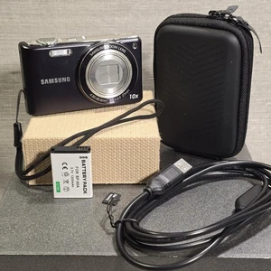 Samsung PL221 16MP Digital Camera Black 10x Zoom + 2GB SD Card USB Cable WORKING - Picture 1 of 9