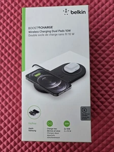 Belkin Dual Wireless Charging Pad - 10W Qi-Certified Charger iPHONE Samsung ALL - Photo 1 sur 10