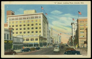 O STREET LOOKING WEST - LINCOLN, NE POSTCARD - Picture 1 of 1