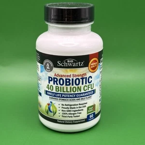 Daily Probiotic Supplement with 40 Billion CFU - Gut Health 60 Caps Exp 01/2026 - Picture 1 of 3