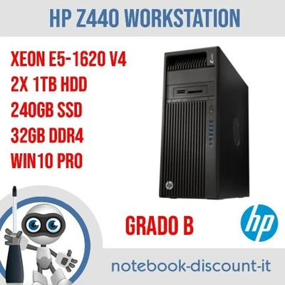 HP Workstation Z440 XEON E5-1620 v4 32gb DDR4 240gb SSD QUADRO M2000 VEDI FOTO - Immagine 1 di 4