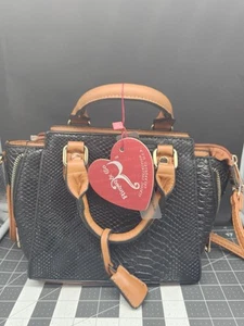 NWT Rimen & Co Black Hand Shoulder Bag Purse Detachable Strap - Picture 1 of 8
