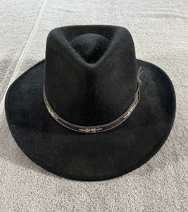 Cappello da cowboy Scala Phoenix unisex medio outback nero quattro stagioni feltro lana - Foto 1 di 9