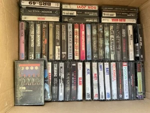 LOT OF 50 METAL HARD CLASSIC ROCK CASSETTE TAPES MEATLOAF POISON RATT AC/DC ETC - Picture 1 of 2
