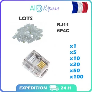 Connecteur à sertir RJ11 6P4C Modulaire Prise Téléphone Jack Connecteur - Zdjęcie 1 z 1