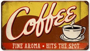 Vintage Retro Kaffeetasse Geschäft Blechschild Cafe Diner Restaurant Wanddeko RPC - Bild 1 von 4