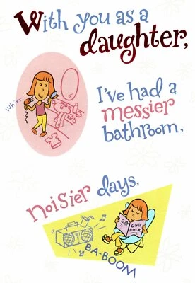 Поздравительная открытка смешное поздравление с днем рождения дочь грязная шумная занятая жизнью фирменный знак - Изображение 1 из 3