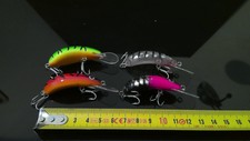 4 brand new Perch Trout Bass rattle lures, VMC hooks