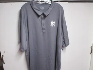 NEW YORK YANKEES UNDER ARMOUR MENS POLO SHIRT (5XL) NWT GRAY & WHITE LOGO - Picture 1 of 5