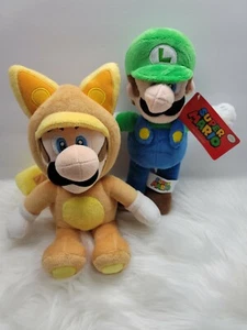 Nintendo Super Mario 12" Luigi Cat/Fox & Luigi 12" Peluche Little Buddy LOTE de 2  - Imagen 1 de 5
