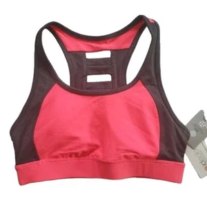 IDEOLOGY Sports Bra SZ XS Racerback Pink Gray Color Block Padded Wireless - Picture 1 of 9