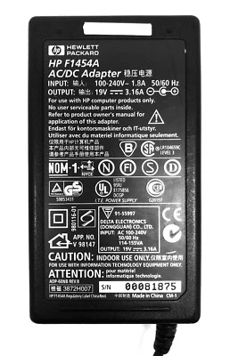 19V 3.16A HP F1454A AC SWITCHING Adapter Power Charger  / E50-01 - Image 1 of 3