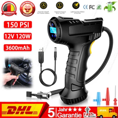 CFRIATO 150 PSI LCD Elektrische Akku Luftpumpe Auto Reifen Druckluft Fahrrad Kompressor