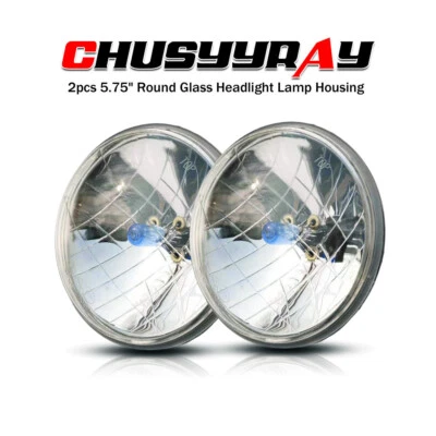 2pcs 5-3/4 5.75" inch round Headlights Hi/Lo Beam For BMW 325i 528i 535i E30 - Image 1 of 4