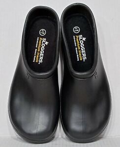 VERY NICE Size 10 Womens Black Rubber Sloggers Clogs
