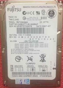 Fujitsu 40GB 40 GB 2.5" IDE PATA HDD 5400RPM MHT2040AH For Laptop Hard Drive - Picture 1 of 2