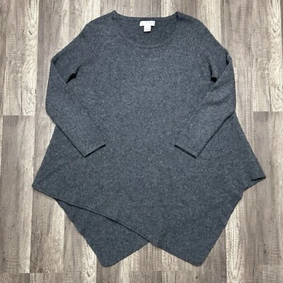 Kenar Sweater Womens Small Gray Cashmere Asymmetrical Relaxed Luxury Pullover - Image 1 of 4