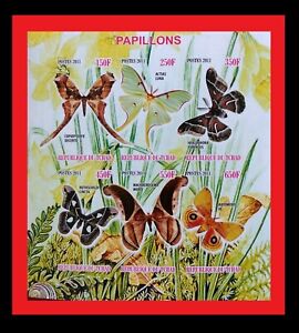 121.CHAD 2011 IMPERF STAMP S/S BUTTERFLIES . MNH