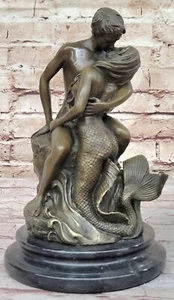 Cool Nautical Hot Tropical Figure Head Mermaid Bronze Brown Patina Sale Nude Art - Picture 1 of 10