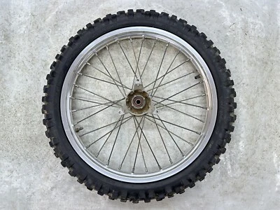 #2 Usado OEM 90-01 SUZUKI RM 80 RM80 COMPLETO 17" LLANTA DELANTERA Y BUJE CONJUNTO Foto 1 de 4