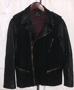 Size M SCOTCH & SODA MEN LEATHER JACKET Black Biker Ridding Moto Jacket - Picture 1 of 15