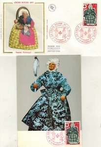 1977 - Fdc Karte + Seidenumschlag 1. Tag ** Rotes Kreuz - Santon de Provence - Yv.1960 - Bild 1 von 1