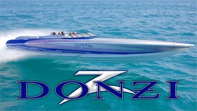 AGNEW GRAPHICS Donzi, Powerboat, Boat, Wake, Offshore, Performance, Man Cave Garage Banner 1