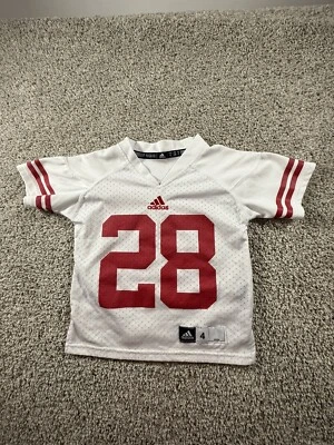 University of Wisconsin Badgers #28 Red Football Jersey Kids Sz 4 - Image 1 of 4