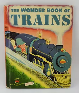 Vintage Children's Wonder Book Trains 1952 HB Good Illustrations - Imagen 1 de 9