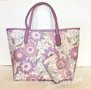 NWT COACH City Tote Bag With Floral Print CBG78 +wallet CBO31 bundle - Picture 1 of 17