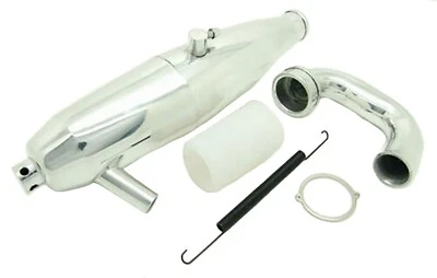 Aluminum metal Exhaust Pipe & Spring Fit HSP RC 1:8 Nitro Car 81084 1/8 - Image 1 of 4