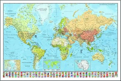 Weltkarte Poster Die Welt 91,5 x 61 cm - Bild 1 von 4