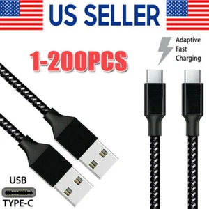 Lot USB-A to Type-C Fast Charging Data SYNC Charger Cable Cord 3/6FT LONG - Picture 1 of 9