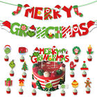 Merry Christmas Grinch Party Supplies Tableware Banner Cake Topper Balloon Decor