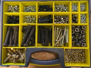BSF JUEGOS DE CABEZALES HEXAGONALES/PERNOS Y TUERCAS/LAVADORAS SURTIDO, 1/4" A 1/2", ¡MÁS DE 500 PIEZAS! - Imagen 1 de 4