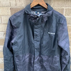 Columbia Boys Large 14/16 Black Camo Omni Heat Lined Fall Jacket Outgrow Sleeves - Picture 1 of 7