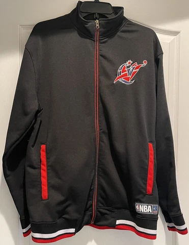Vintage NBA Washington Wizards Basketball Track Warmup Black Jacket Size Small Cover