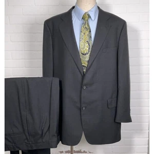 Jos A Bank Suit Men 48L 39W 30L Charcoal Gray Classic Two Button Roll Three - Picture 1 of 19