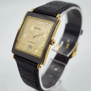 VG+ RADO Florence 160.3605.2N Black Dial Gold Date Quartz Watch - Picture 1 of 8