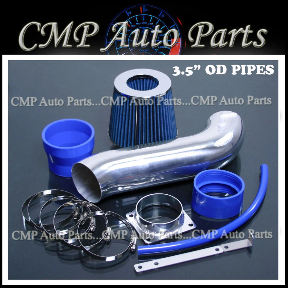 BLUE 2003 2004 MERCURY MARAUDER 4.6 4.6L AIR INTAKE KIT SYSTEMS 3.5" PIPE - Image 1 of 1