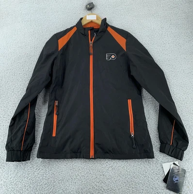 Chaqueta cortavientos Philadelphia Flyers para hombre pequeña negra naranja NHL hockey G-III Foto 1 de 4