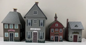 4 Holzhaus Landhaus Kanister Set 3 Einsätze Bauernhaus Alte Welt Dorf - Bild 1 von 21