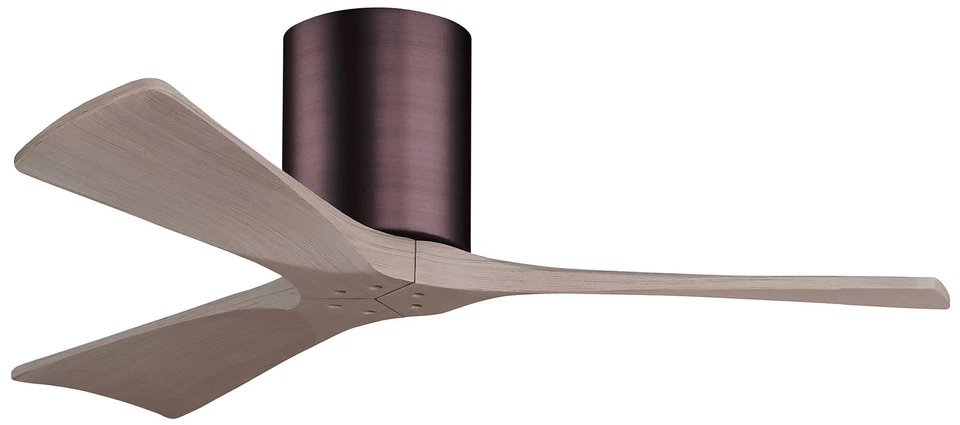 42" Irene-3H Brushed Bronze and Gray Ash Hugger Ceiling Fan - Image 1 of 1