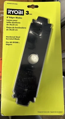 Paquete de 3 hojas dentadas de acero endurecido RYOBI 8" - ¡Se adapta a todos los Ryobi nuevas! Foto 1 de 2