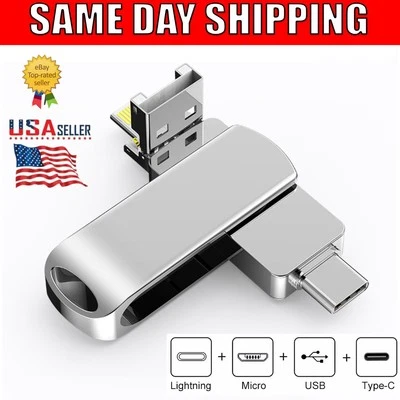 2TB 1TB Memory Stick USB 3.0 Flash Drive Type C For iPhone 14 15 16 Android PC - Image 1 of 4